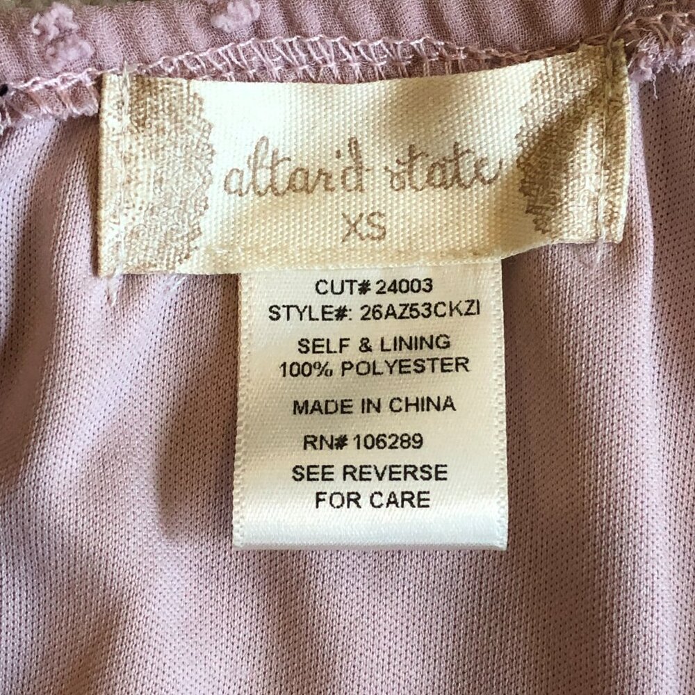 Altar'd State Baby Doll Sleeveless Adjustable Straps Pink Lined Sheer Mini Dress - Picture 15 of 15
